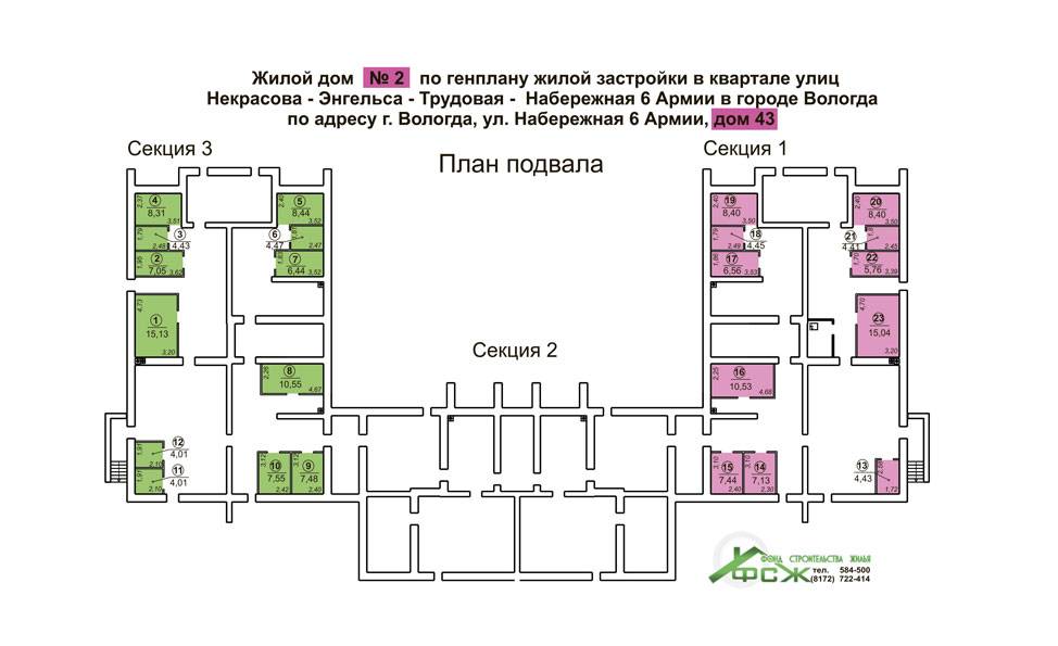 Plans ЖК «Французский квартал», дом №43