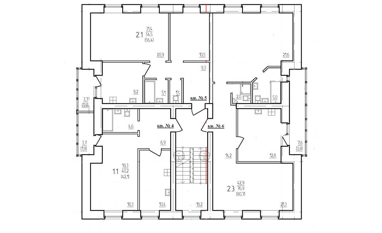 Plans Жилой дом на ул.  Республиканская-Кирпичная