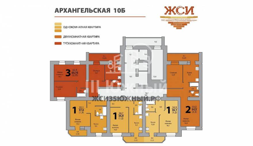 Планировка ЖК по ул.Архангельская, д.10Б