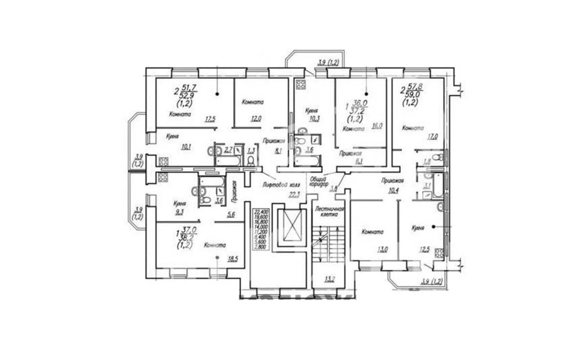 Plans ЖК Южный-3, 14 (Ломоносова, 3 к1)