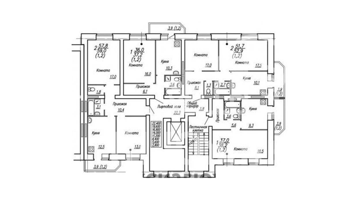 Plans ЖК Южный-3, 14 (Ломоносова, 3 к1)