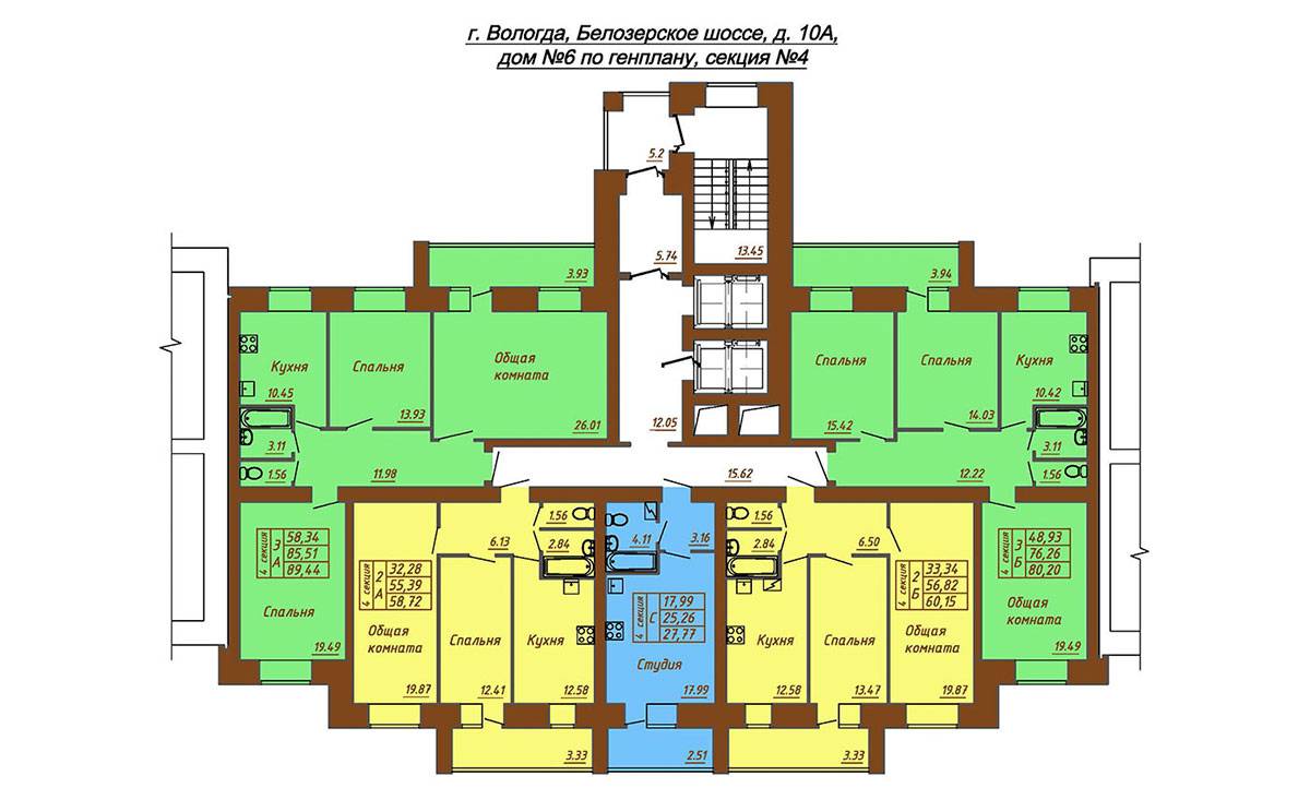 Plans ЖК «Белозерский», дом №6