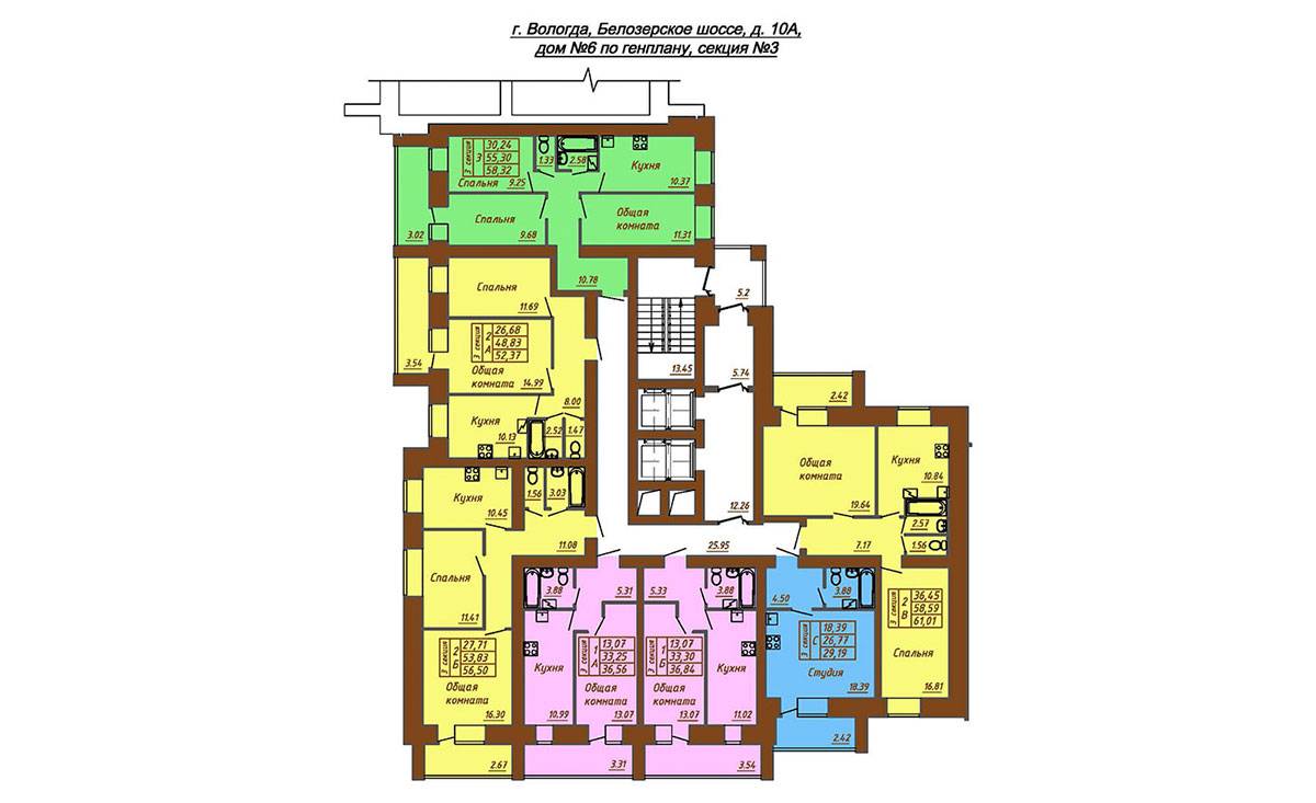 Plans ЖК «Белозерский», дом №6