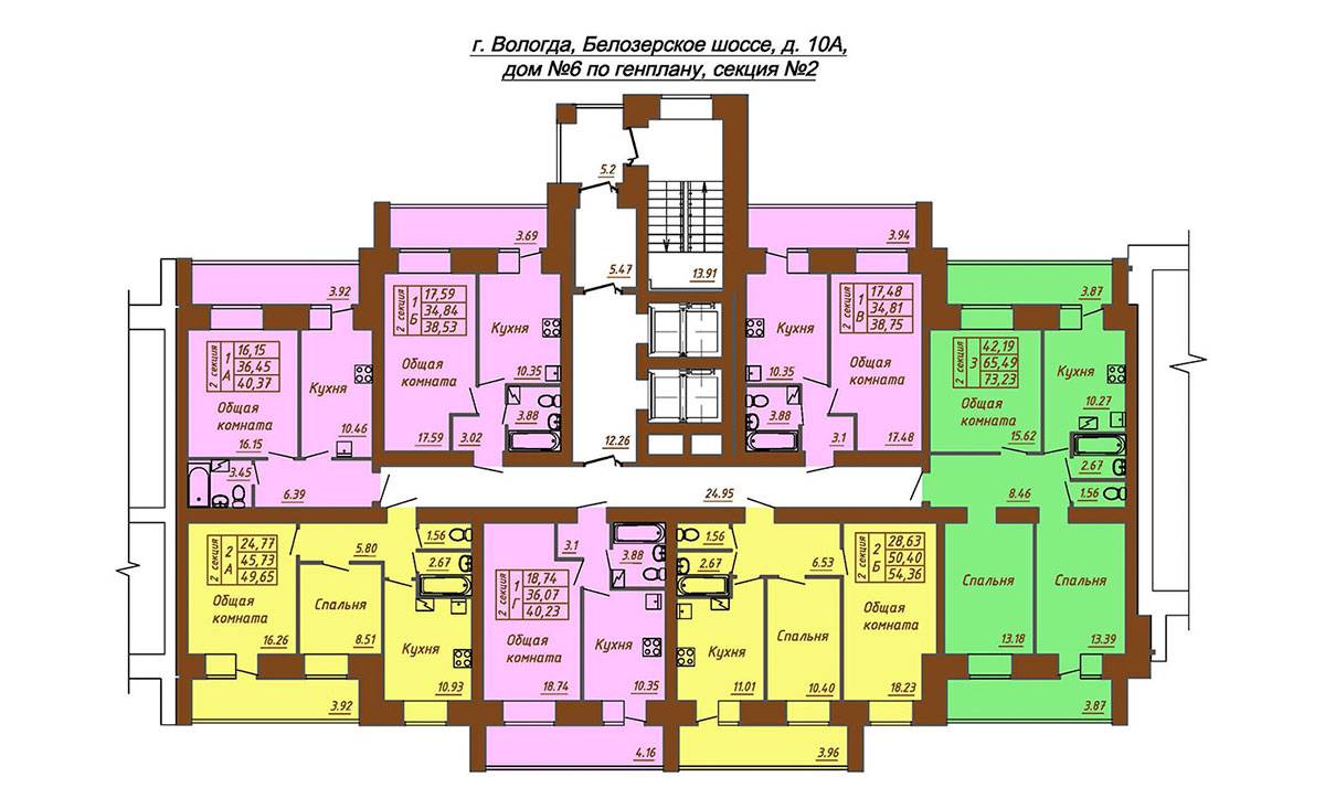 Plans ЖК «Белозерский», дом №6