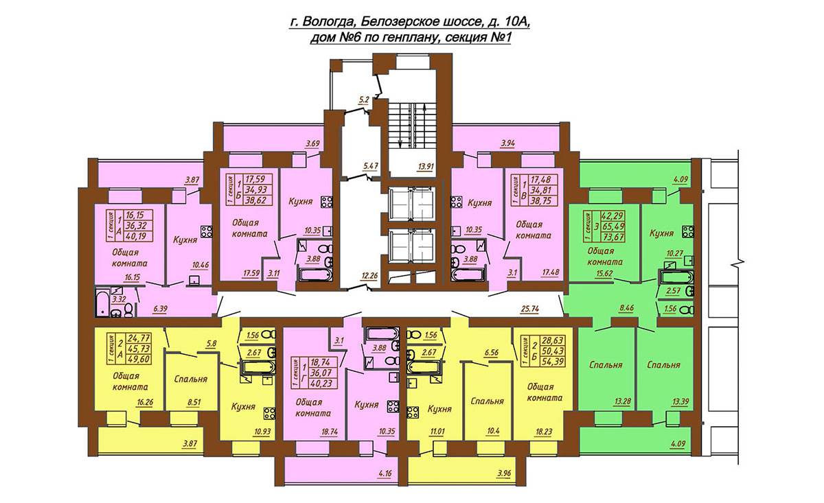 Plans ЖК «Белозерский», дом №6