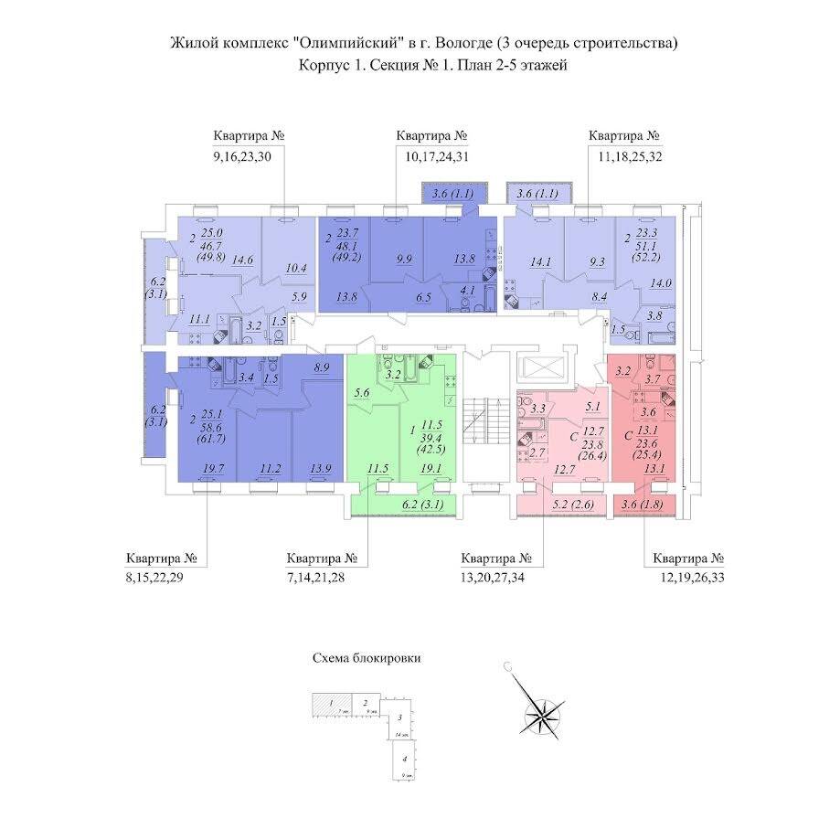 Plans ЖК «Осановские зори» 3-ья очередь