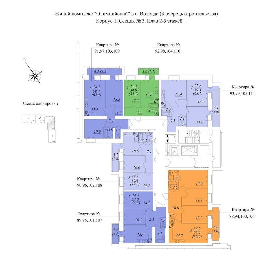 Plans ЖК «Осановские зори» 3-ья очередь