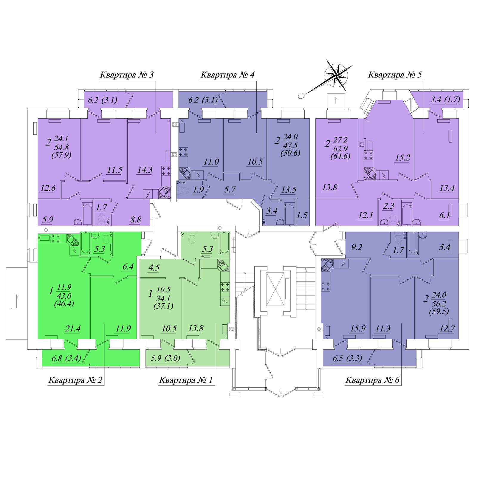 Plans ЖК «Осановские зори», корпус 1, 2, 3, 4