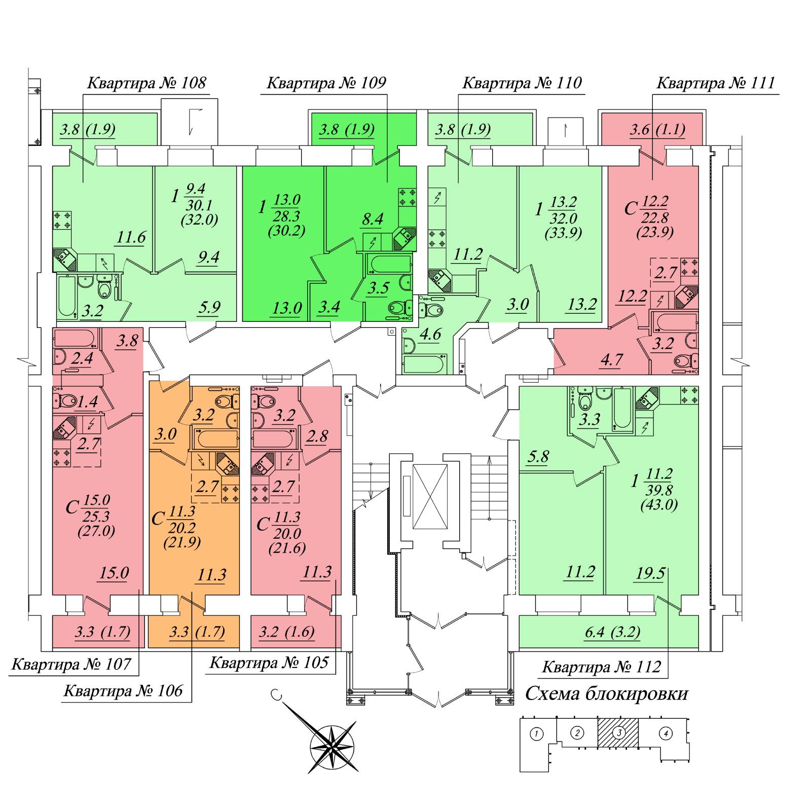 Plans ЖК «Осановские зори», корпус 1, 2, 3, 4