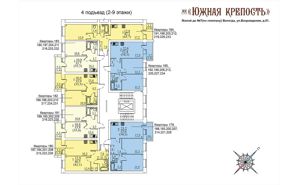 Plans ЖК «Южная крепость», дом №7