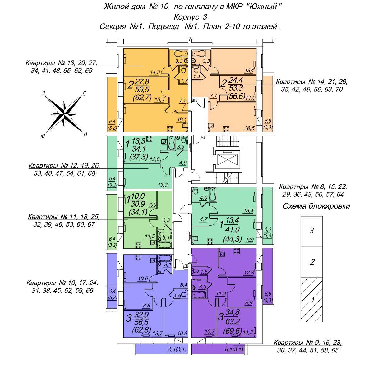 Plans ЖК Южная крепость, дом №10