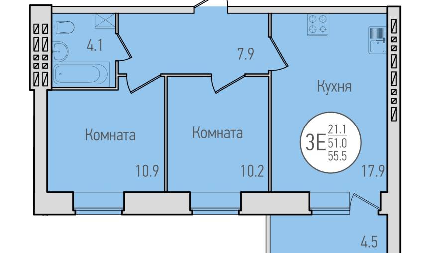 Планировка ЖК Флагман, дом 7